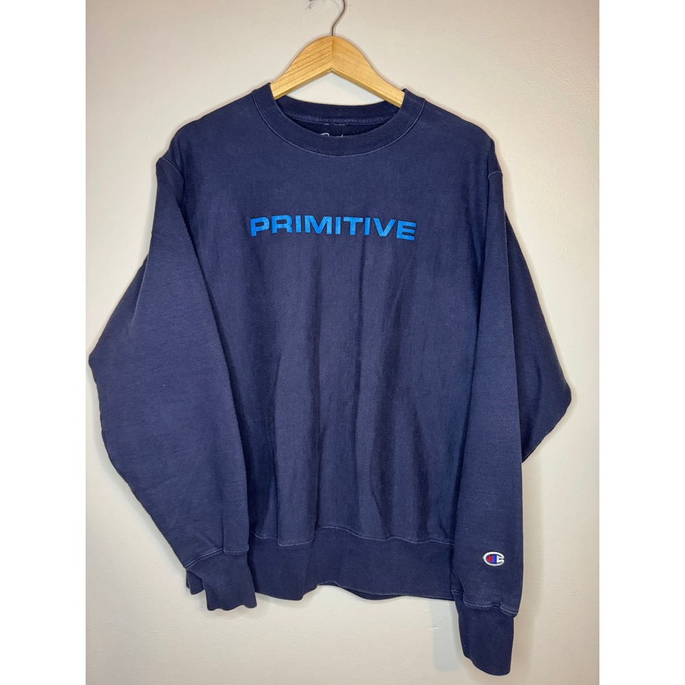 Primitive Skateboarding x Champion Crewneck Sweatshirt Navy Size L